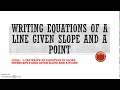 Understanding Equations of a Line