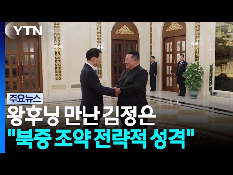 왕후닝 만난 김정은 "북중조약 전략적 성격"...한미일 견제? / YTN