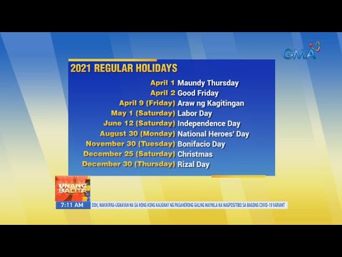 21 Regular Holidays Videos Gma News Online