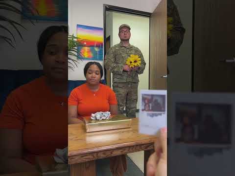 Military husband reunites with wife!