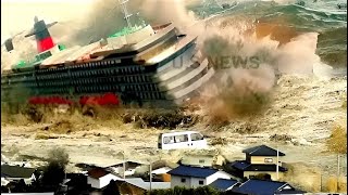 Largest Ships Collisions Monster Waves Tsunami In Storm