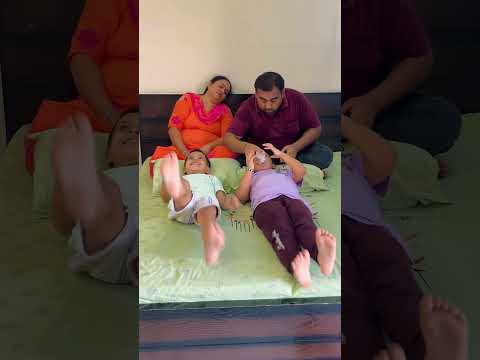 Siblings Sharing Milk To Sleep 😱😡 #comedy #nannuchunnu #shorts