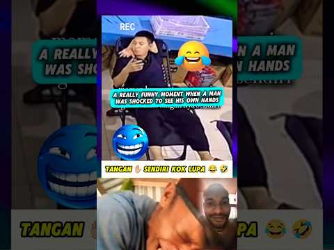 a really funny moment when a man was shocked to see his own hands 😂🤣 #shorts