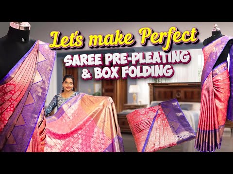 SAREE PRE-PLEATING🥻 & FOLDING TECHNIQUES FOR BEGINNERS 🤩#trending #tutorial#sareedraping #viralvideo