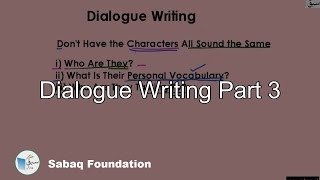 Dialogue Writing Part 3