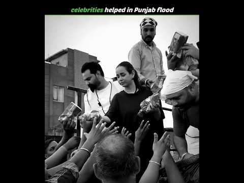 5 celebrities ने Punjab flood में help करी 😲 #celebrities #panjabi #flood #guru #diljit #viralnow