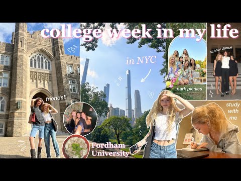 COLLEGE WEEK IN MY LIFE as a student @ Fordham Uni in NYC 🎧 productive & romanticizing first week!