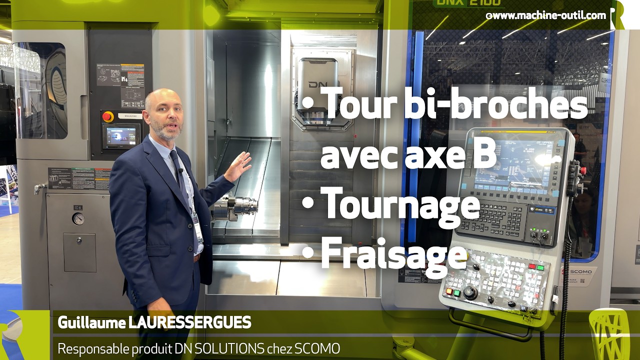 Tour bi broche avec un axe B pour fraisage et tournage