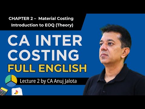 CA Inter Costing 02 – Material Costing (Lecture 2) Introduction to EOQ (Theory) | Full English
