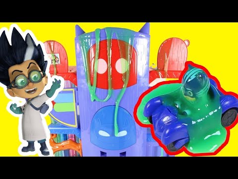 PJ Masks Night Time ROUTINE with Slimes Catboy Owlette | Paw Patrol Toys