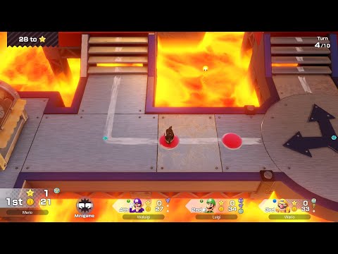 Super Mario Party Jamboree #61 King Bowser's Keep Ninji vs Waluigi vs Wario vs Luigi