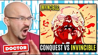 DOCTOR Reacts to Invincible vs Conquest FIGHT INJURIES | Invincible