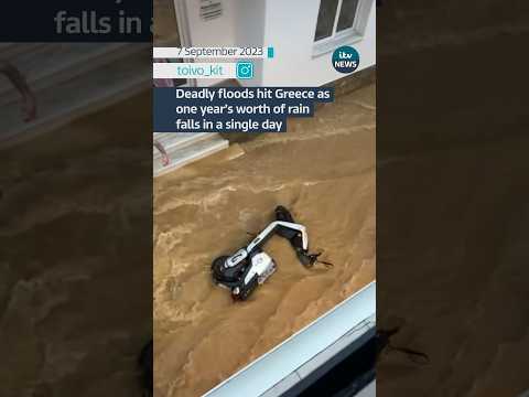 Deadly floods hit Greece #itvnews #news #greece #climatecrisis
