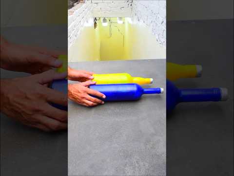 Yellow VS Blue Breaking glass bottle โ ๏ธ๐ฅ Crushing Crunchy & Soft Things #shorts #asmr #satisfying