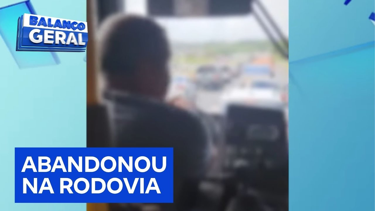 Motorista abandona ônibus no meio da rodovia e passageiro assume o volante
