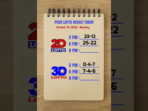 Lotto Result Today 5pm Draw October 19, 2026 PCSO