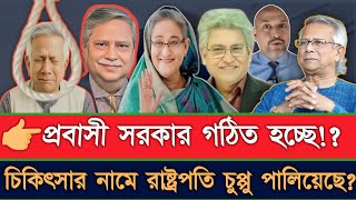 প্রবাসী সরকার গঠনের গুঞ্জন! রাষ্ট্রপতি চুপ্পু কি চিকিৎসার নামে বিদেশে? | Sheikh Hasina & Dr Yunus