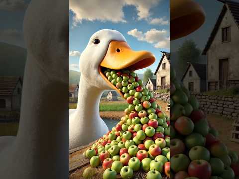 This duck gives lots of apples #duck #apple