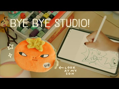 hang out with me for the last time in my art studio! (studio vlog) (╥‸╥)