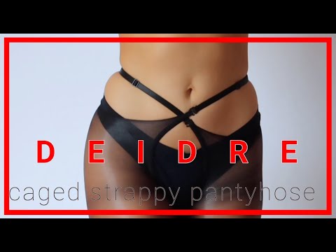 DEIDRE - Pearl & Poseidon - Suspender Wrap Around Nylon Stocking Pantyhose With Elastic Straps