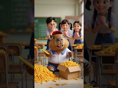 มันฝรั่งทอดเต็มห้อง#shortvideo #capybara #AI