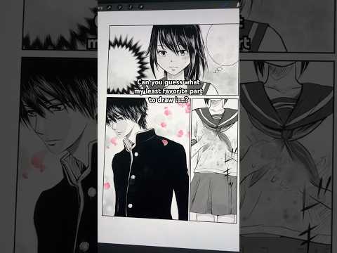 Guess what my least fav part to draw? Very easy to tell🤣#drawing #manga #comic #digitalart #webtoon