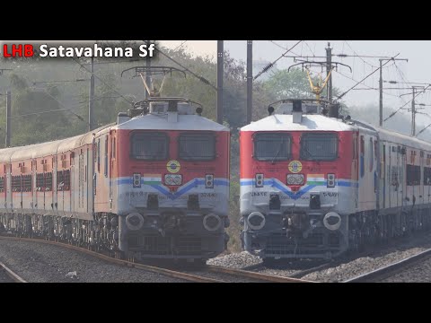 1st LHB RUN of 12713 SATAVAHANA SF Express | 100 Years of ELECTRIC Traction Special Livery | I R