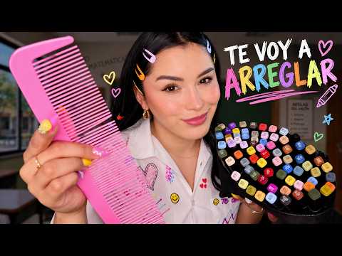ASMR 4K 🖍️ La MORRA DE LOS PLUMONES te PEINA, Te Maquilla y Te <strong>Relaja</strong> en CLASE