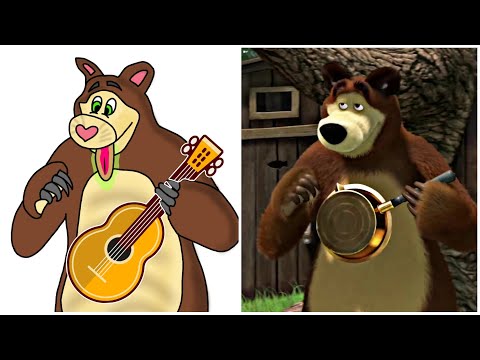 Masha and The Bear - Jam Day | Funny Drawing Memes😁