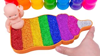 Mixing All My Slime l How To Make Rainbow Glitter Milk Bottles Glossy Pool Slime Satisfying ASMR