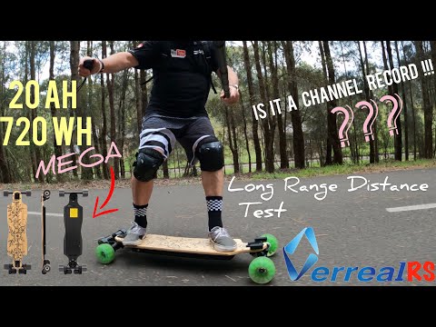 Verreal RS Max 20Ah 720Wh - Long Range Distance Test - Andrew Penman EBoard Reviews- Vlog No. 176