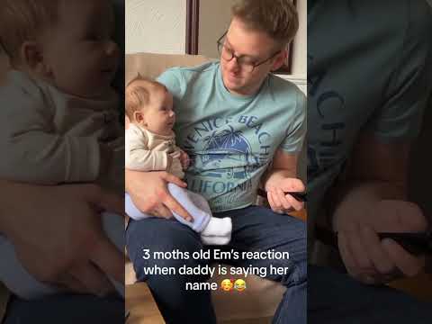 3 moths old Em's reaction when daddy is saying her name 📛❣️