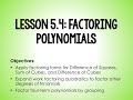 Factoring Techniques in Polynomials