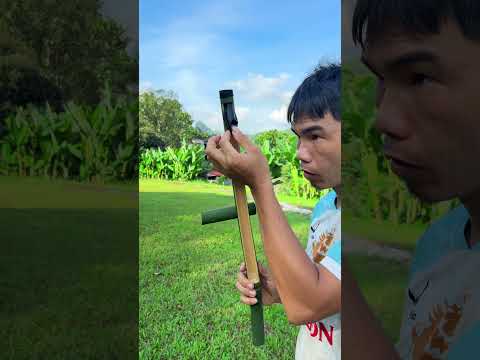 A super game made from shiny bamboo with three main barrels that accurately breaks Coca-Cola.😱#short