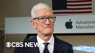 YouTube video thumbnail: CEO Tim Cook Touts Apple's Push for American Manufacturing, Discusses his Legacy