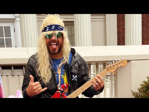 80’s metal guitarist back from the dead on Halloween to prove liberal city rock n roll is not dead!