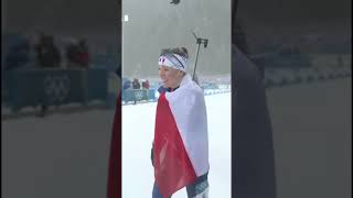 Oceane MICHELON слезы счастья после золота в масс-старте ОИ 2026