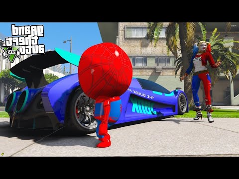 BEBE HOMEM ARANHA TROLOU O CARRO DA ARLEQUINA no GTA 5