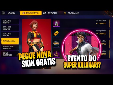 GARENA SURTOU!! CONJUNTO SUPER KALAHARI, SKIN GRÁTIS E ATUALIZAÇÃO OB48 - NOVIDADES FREE FIRE