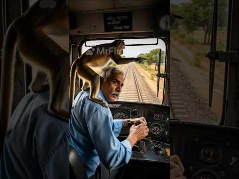 Monkey warns driver to stop #ai #monkey #animals #foryou #wildliferescue #rescue #animals