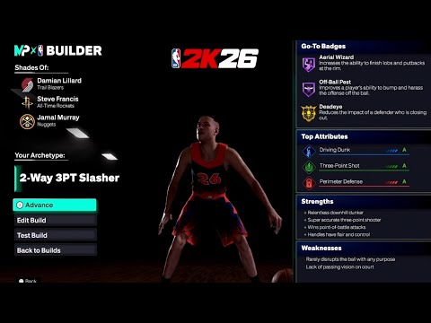 #NBA2K26 MYPLAYER BUILDER 🤧🔥🏋️‍♂️