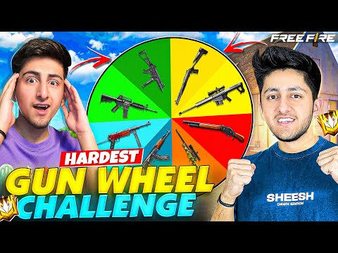 Hardest Gun Wheel Challenge 1 Vs 1 With My Noob Brother 😂 - Garena Free Fire