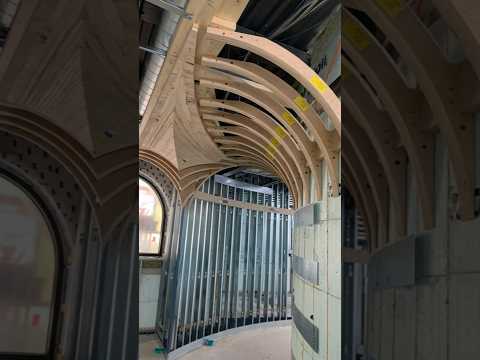 Every hallway was round. Prefab barrel vaults, groin vaults and archway kits.