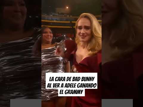 Adele Gana el Grammy mira la reacción de Bad Bunny #adele #badbunny