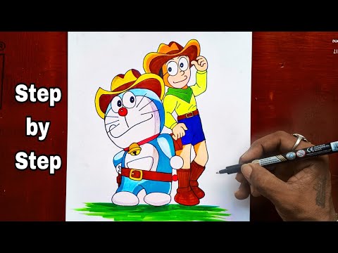 How to draw Doraemon - Step by step with Colored pencils || Easy drawing for Beginners