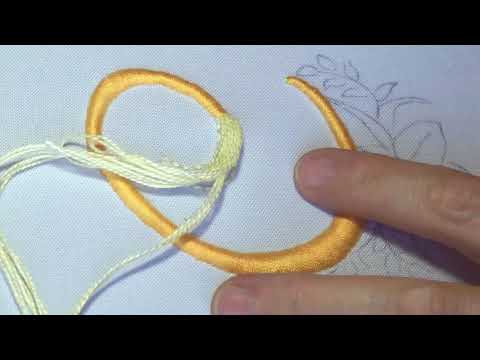 How to embroider the letter C with a rose Hand Embroidery