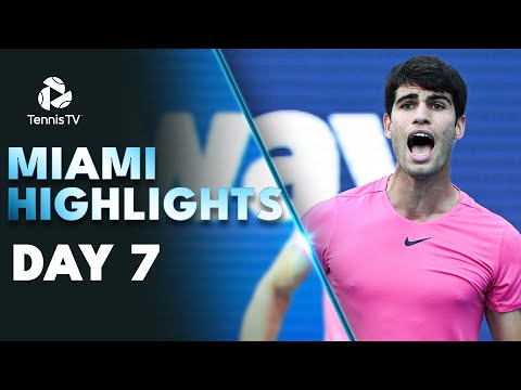 Alcaraz & Tsitsipas In Action; Medvedev, Rublev & Fritz Also Feature | Miami 2023 Highlights Day 7