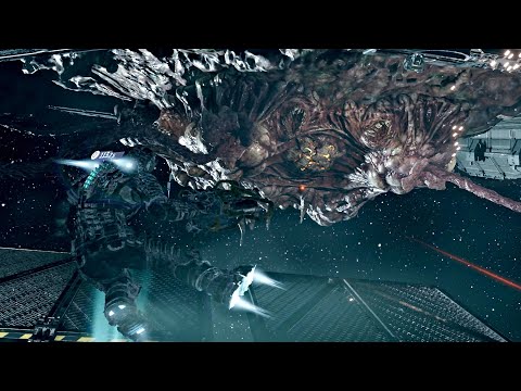 Leviathan Giant Alien Boss Fight In Space - DEAD SPACE Remake 2023 (4K 60FPS) PS5