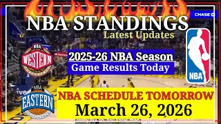 NBA STANDINGS TODAY as of March 25, 2026 | GAME RESULTS | NBA SCHEDULE March 26, 2026