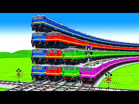 【踏切アニメ】あぶない電車 railgadi aa gayi chuk chuk chuk railgadi rangbirangi railgadi #1